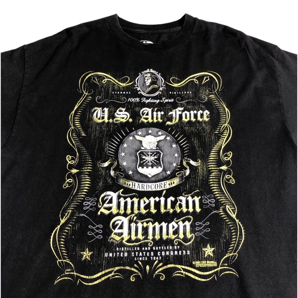 7.62 Design US Air Force Shirt‎ Mens XL Black Hardcore American Airmen Military